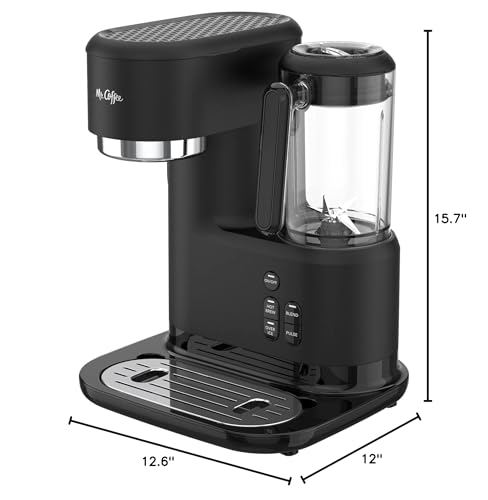 Mr. Coffee 3-in-1 Single-Serve Iced and Hot Coffee/Tea Maker with Blender with Reusable Filter, Scoop, Recipe Book, 2 Tumblers, Lids and Straws, Black
