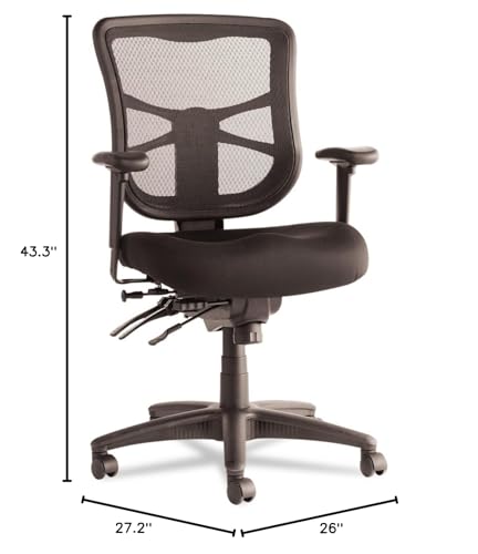 Alera Elusion Series Mesh Mid-Back Multifunction Chair, Black
