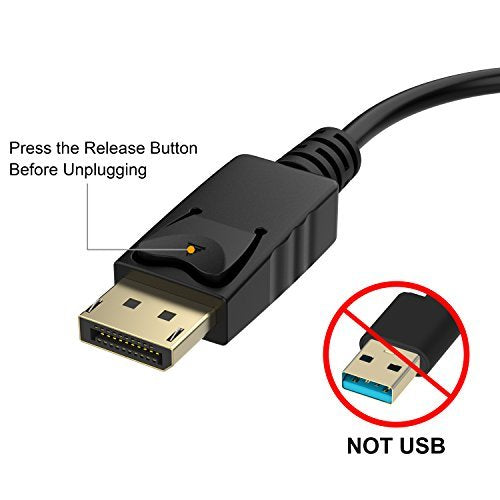 Moread DisplayPort (DP) to VGA Adapter, 10 Pack, Gold-Plated Display Port to VGA Adapter (Male to Female) Compatible with Computer, Desktop, Laptop, PC, Monitor, Projector, HDTV - Black