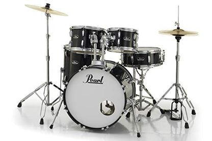Pearl Roadshow Drum Set 5-Piece Complete Kit with Cymbals and Stands, Jet Black (RS525SC/C31)