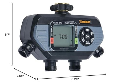 Melnor 65038-AMZ HydroLogic 4-Zone Digital Water Timer with 5 Stainless Steel Filter Washers Set, Amazon Bundle