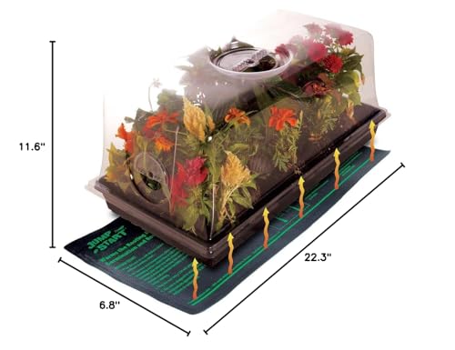 Jump Start CK64060 120V 17W Germination Hot House with Heat Mat, Watertight Tray, Cell Insert and 7" Humidity Dome
