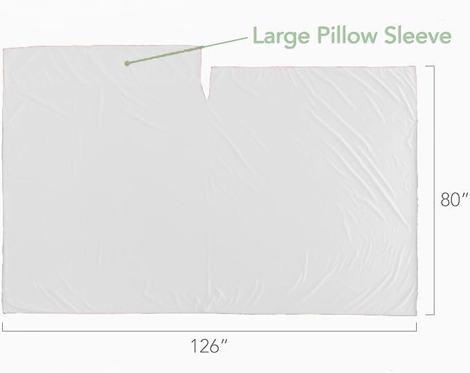 Pike Trail Sleeping Bag Liner – Travel and Camping Sheet, Lightweight and Compact Insert with Full Length Zipper and Guarantee (White Cloud, X-Large, 86 in. L x 63 in. W King Size Bed)