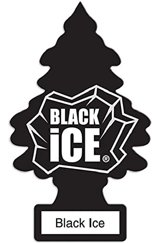LITTLE TREES Car Air Freshener | Hanging Paper Tree for Home or Car | Black Ice | 12 Pack