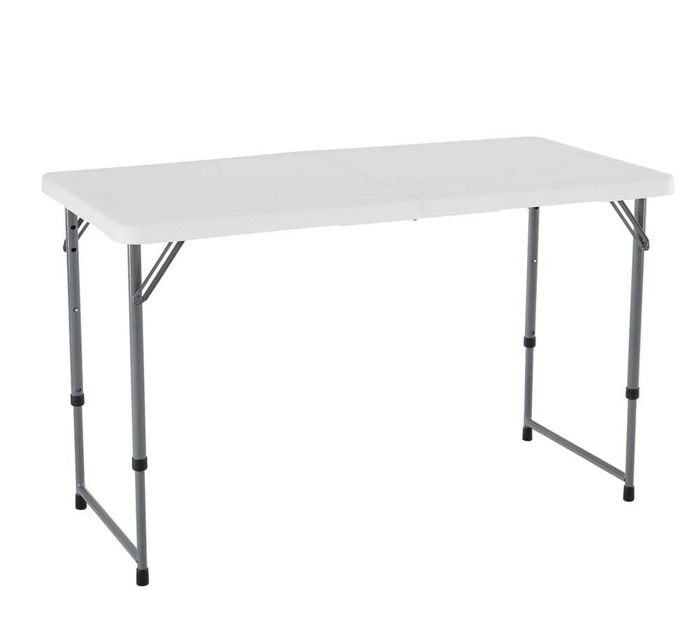 Lifetime Fold-in-Half Adjustable Folding Table, 4 Foot