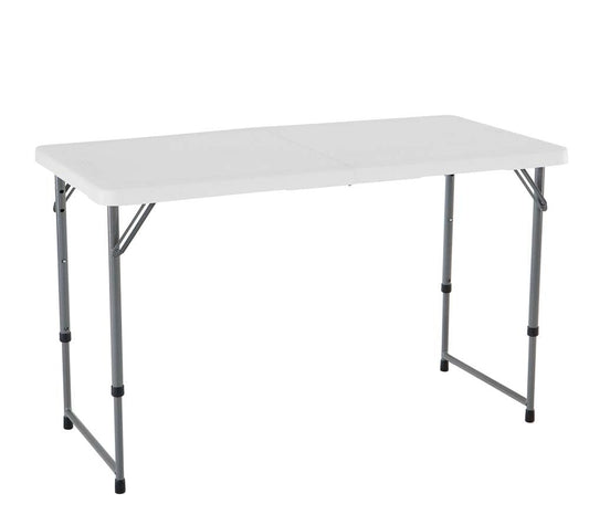 Lifetime Fold-in-Half Adjustable Folding Table, 4 Foot