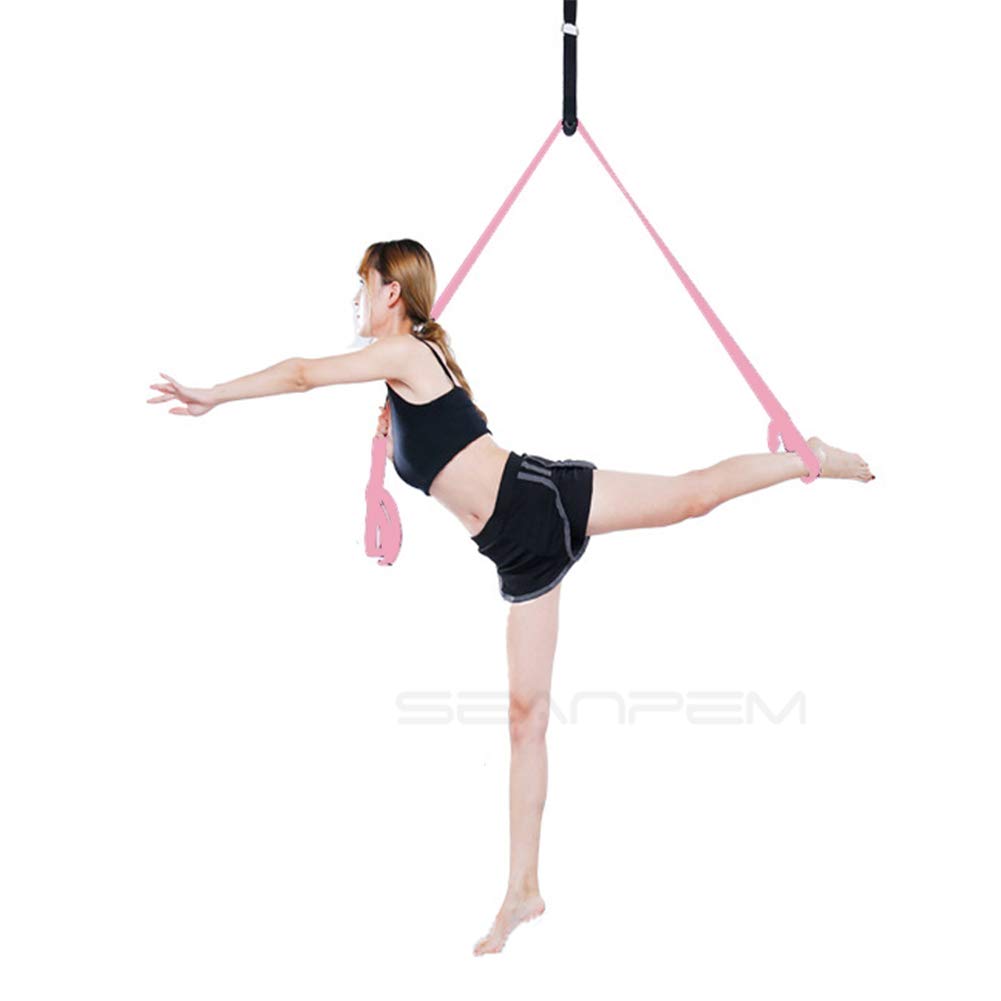 Leg Stretch Band - to Improve Leg Stretching - Easy Install on Door - Perfect Home Equipment for Ballet, Dance and Gymnastic Exercise Flexibility Stretching Strap Foot Stretcher Bands (Pink)