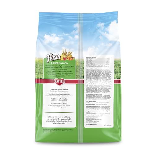 Kaytee Fiesta Guinea Pig Food, Nutritious and Fun Blend, Supports Dental Health and Digestion, 4.5 pounds
