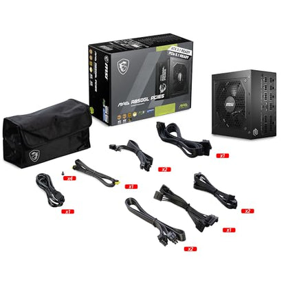 MSI MAG A850GL PCIE 5.1 & ATX 3.1 Gaming Power Supply - Full Modular - 80 Plus Gold Certified 850W - Compact Size - ATX PSU - 10 Year Warranty