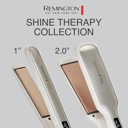 Remington Shine Therapy 1 inch Hair Straightener Iron, Flat Iron Infused with Argan Oil & Keratin, Professional Ceramic Flat Iron for Less Frizz, Shines and Smooth, Styling Tools