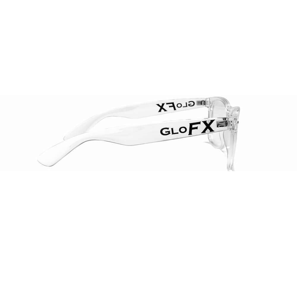 GloFX Ultimate Diffraction Glasses - Clear - 3D Prism Rainbow Effect - Great Edm, Festival, Concert, Fireworks, Christmas Lights, and Rave Accessory - Clear Frames