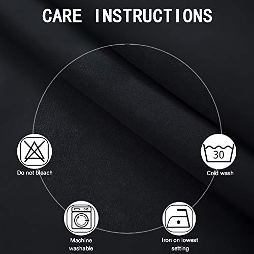 LEMOMO Blackout Curtains 52 x 84 inch Black Curtains Set of 2 Panels Thermal Insulated Room Darkening Bedroom Curtains