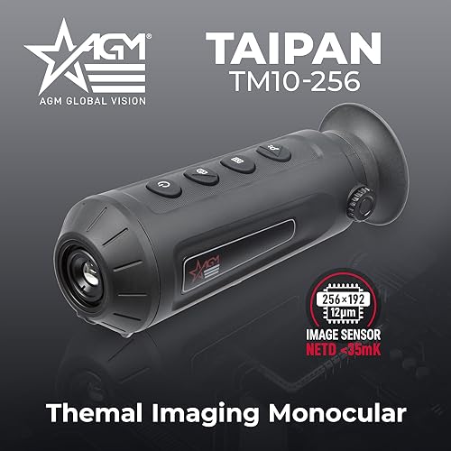AGM Global Vision Taipan TM10-256 Thermal Monocular - 256x192 Resolution, 12μm Pixel Pitch, Video Recording 1-8x Digital Zoom Heat Vision Monocular, Thermal Imaging Monocular Thermal Optic for Hunting