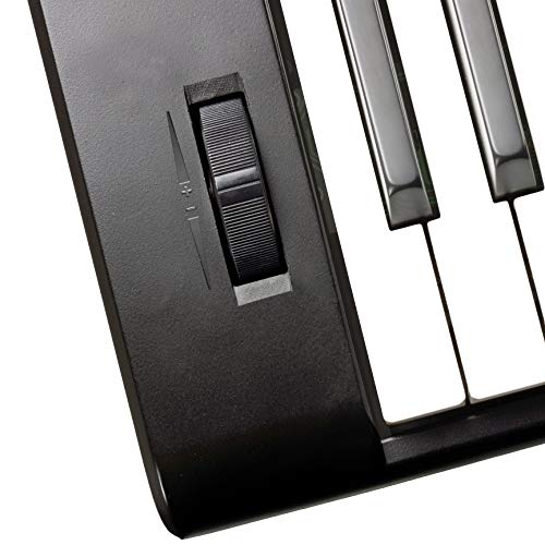 RockJam 61 Key Keyboard Piano Stand With Pitch Bend Kit, Piano Bench, Headphones, Simply Piano App & Keynote Stickers