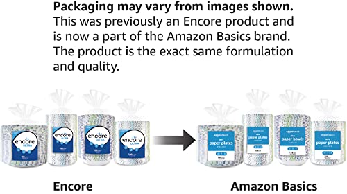 Amazon Basics Ultra Paper Plates, 6.87 Inch, Disposable, 600 Count (2 Pack of 300) (Previously Encore)