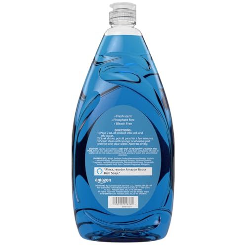 Amazon Basics Dish Soap, Fresh Scent, 30 fl oz, Pack of 4