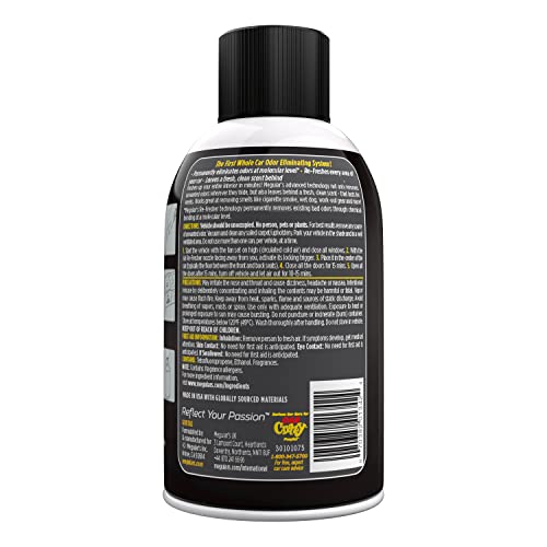Meguiar's Whole Car Air Refresher, Car Odor Eliminator Spray Permanently Eliminates Unwanted Vehicle Odors Throughout Your Interior, Black Chrome Scent, 2 Oz Aerosol Canister