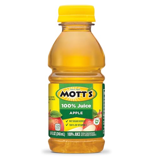 Mott's 100% Original Apple Juice, 8 Fl Oz Bottles, 24 Count (4 Packs Of 6), 2 Servings Of Fruit, 100% Fruit Juice, Gluten-free, Caffeine-free, Kosher, Contains No Artificial Colors Or Sweeteners