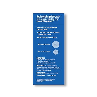 PanOxyl PM Overnight Spot Patches, Advanced Hydrocolloid Healing Technology, Fragrance Free, 40 Count Pack of 1