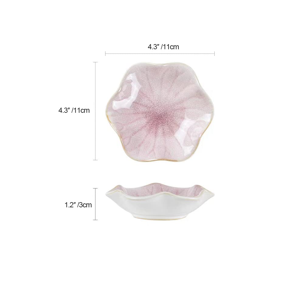 JAMEND CLXP Lotus Leaf Shape Decorative Ring Tray, Small Key Bowl, Ceramic Trinket Tray Jewelry Dish Organizing Necklace Earrings, Home Decoration for Mom Best Friend Sister, Pink.