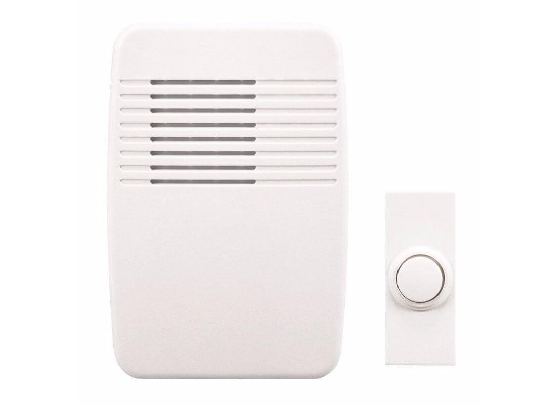 Heath/Zenith SL-7366-02 Wireless Plug-In Door Chime Kit with Molded Plastic Cover, White