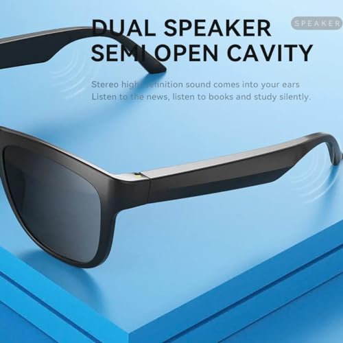 GS01 Smart Bluetooth Sunglasses, Audio Sunglasses With Speaker,Polarized lens, Touch Control, Open Ear Music and Hands-Free (Red)