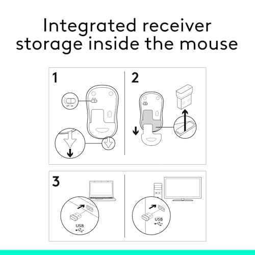 Logitech M185 Wireless Mouse, 2.4GHz with USB Mini Receiver, 12-Month Battery Life, 1000 DPI Optical Tracking, Ambidextrous PC/Mac/Laptop - Swift Grey