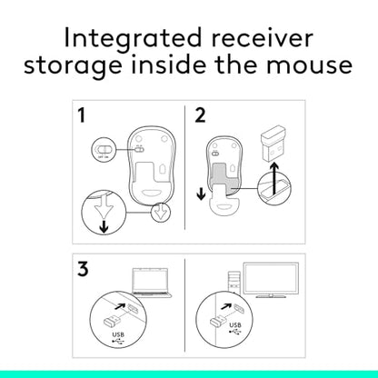 Logitech M185 Wireless Mouse, 2.4GHz with USB Mini Receiver, 12-Month Battery Life, 1000 DPI Optical Tracking, Ambidextrous PC/Mac/Laptop - Swift Grey