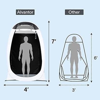 Alvantor Shower Tent Portable Changing Room, Outdoor Toilet, Pop Up Shelter for Privacy, Dressing Room, and Shelter - Teflon-Coated Fabric, Patent Pending 4'x 4'x 7'