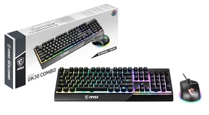 MSI Vigor GK30 Combo, 6-Zone RGB GK30 Gaming Keyboard & GM11 Gaming Mouse, Water Repellent & Splash-Proof, 5000 DPI