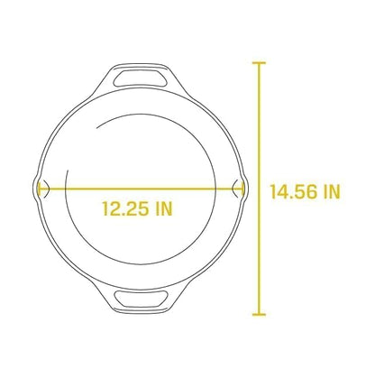 Lodge 12 Inch Pre-Seasoned Cast Iron Skillet - Dual Assist Handles - Use in the Oven, on the Stove, on the Grill, or Over a Campfire - Black