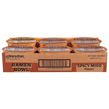 Maruchan Bowl Spicy Miso, Microwaveable Ramen Soup Mix, 3.38 Oz, 6 Count