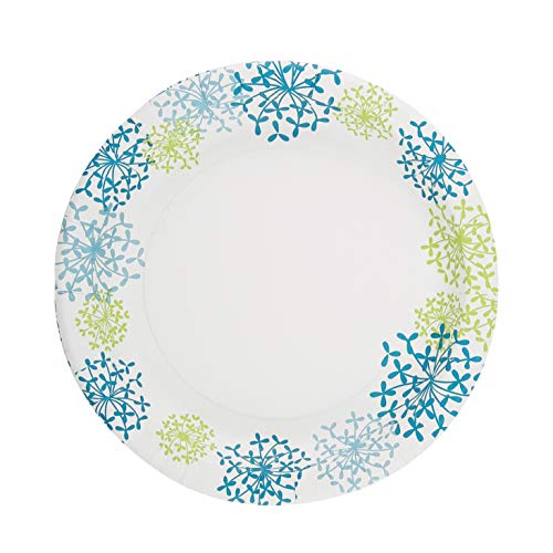 Glad Tabletop 10.25" Round Paper Plates in Blue Hydrangea; 50 Count (BB0100)