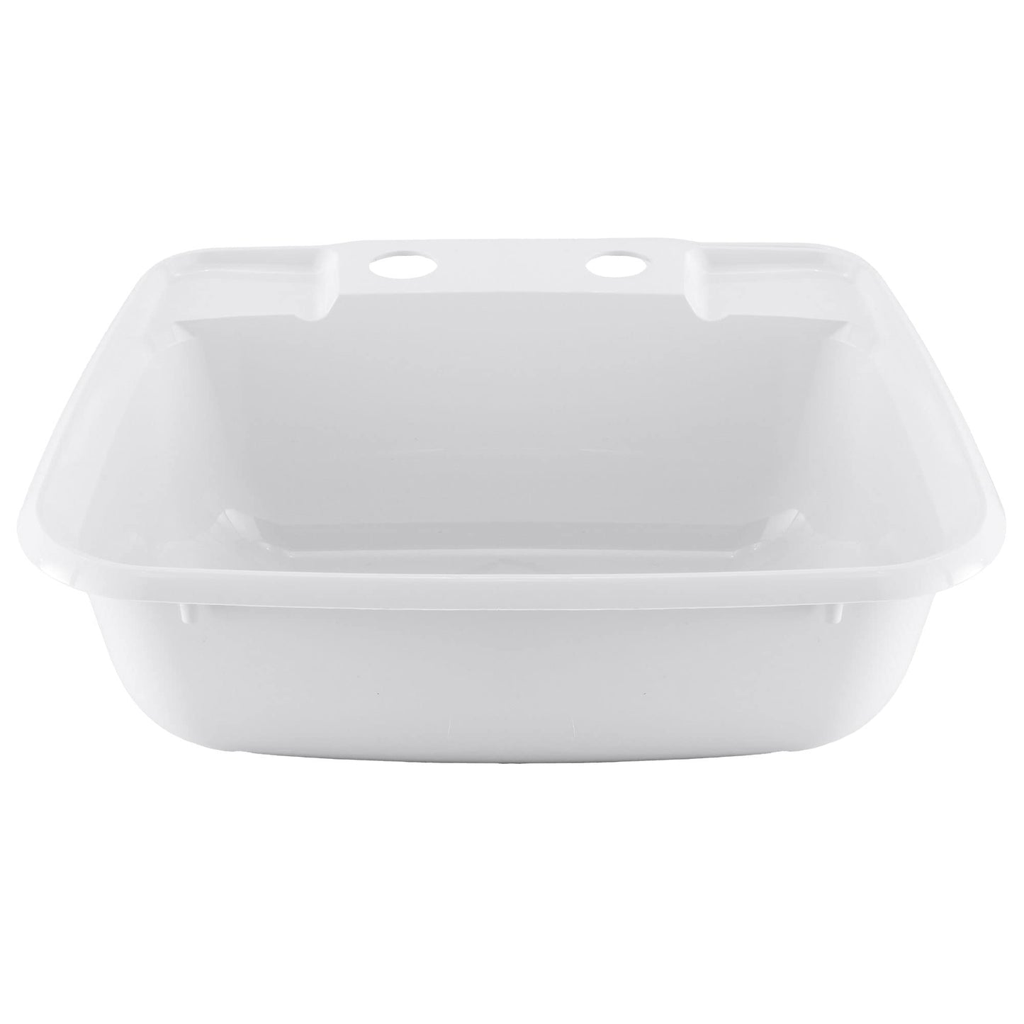 RecPro Rectangle RV Bathroom Sink | Single Bowl Lavatory Sink | Camper Basin | Plastic (White)