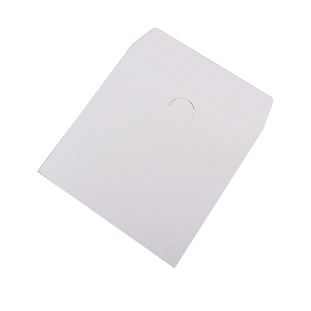 100 Pack Maxtek Premium Thick White Paper CD DVD Sleeves Envelope with Window Cut Out and Flap, 100g