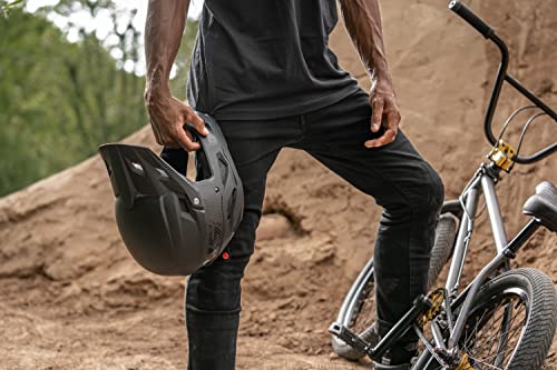 Mongoose Title Full Face Helmet, Medium, Durable ABS Shell, Chin Guard, Full Coverage Padding, Vents for Airflow, Pivoting Visor, Goggle Strap Channel, BMX and Mountain Bike Helmet for Adult or Teen