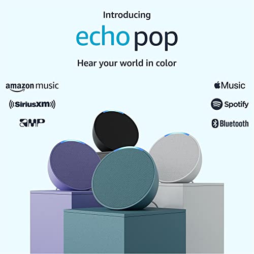 Amazon Echo Pop (newest model), Our smallest Alexa speaker, Fits in any room, Midnight Teal