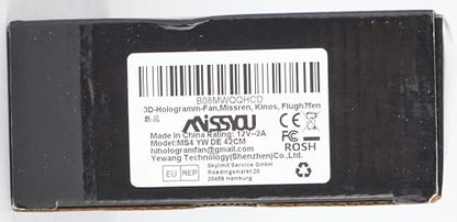 3D Hologram Fan, 42CM 3D Hologram Projector HD LED Holographic Christmas Tree Advertising Display with Remote and Bluetooth and WiFi,1500 Video Library and for Business,Bar,Halloween Missyou 16.5 Inch