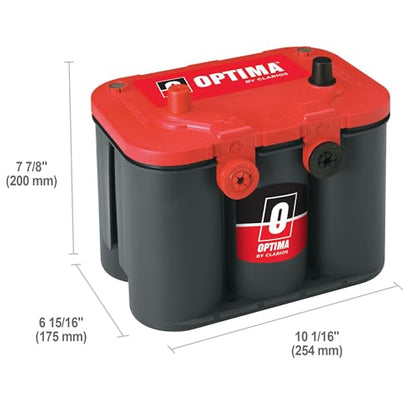 OPTIMA Batteries High Performance 34/78 RedTop Sealed AGM Car, Truck, and SUV Starting Battery, 800 CCA, Dual SAE and GM Terminals, Maintenance Free, Versitile Mounting