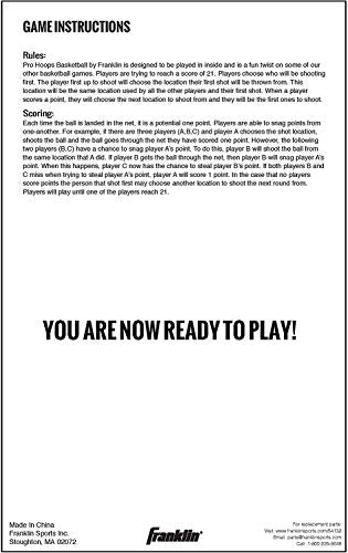 Franklin Sports 54132X Over The Door Mini Basketball Hoop - Slam Dunk Approved - Shatter Resistant - Accessories Included, 17.75" x 12"