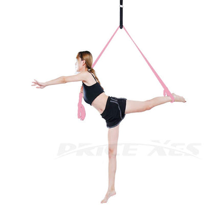 Leg Stretch Band - to Improve Leg Stretching - Easy Install on Door - Perfect Home Equipment for Ballet, Dance and Gymnastic Exercise Flexibility Stretching Strap Foot Stretcher Bands (Pink)