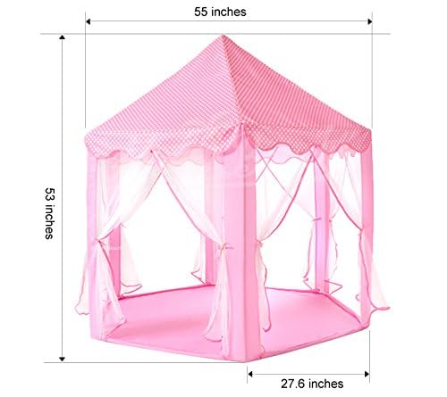 Monobeach Princess Tent Girls Large Playhouse Kids Castle Play Tent with Star Lights Toy for Children Indoor and Outdoor Games, 55'' x 53'' (DxH)