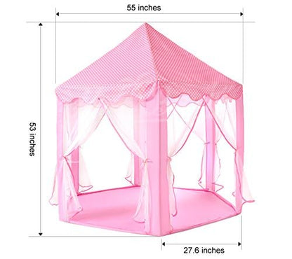 Monobeach Princess Tent Girls Large Playhouse Kids Castle Play Tent with Star Lights Toy for Children Indoor and Outdoor Games, 55'' x 53'' (DxH)