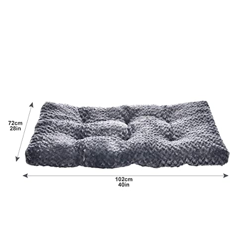 Amazon Basics Cat and Dog Bed and Crate Pad, Machine Washable, Indoor, 40 x 27 x 3.5 inches, Gray