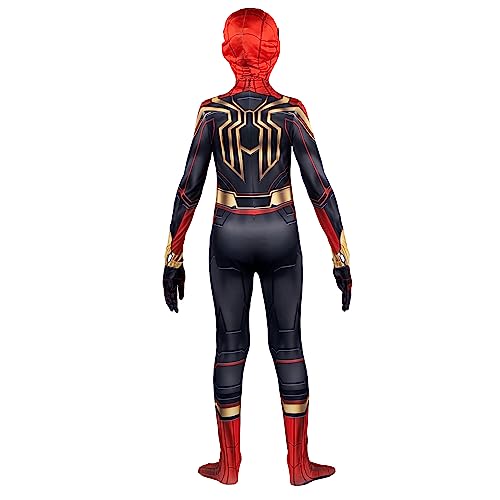 Marvel Integrated Spider-Man Official Youth Deluxe Zentai Costume - Deluxe Two-Way Stretch Spandex with Invisible Zippers and Wrist Openings for Added Convenience (S) Multi