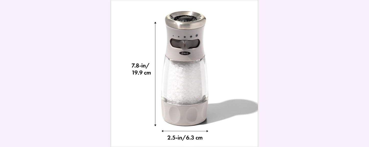 NEW OXO Good Grips Contoured Mess-Free Salt Grinder, Gray, One size