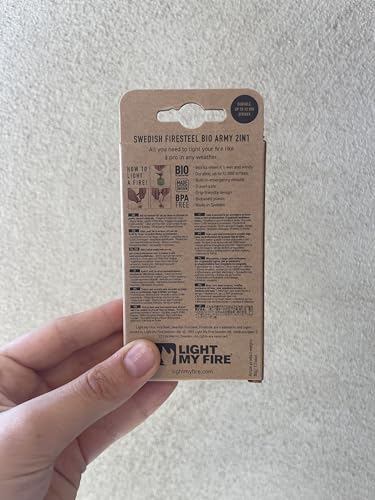 Light My Fire Flint Fire Starter Ferro Rod Survival Tool Fire Steel Army - Bushcraft Gear PRO Flint and Steel Magnesium Fire Starter Kit 3/8” 2-in-1 Fire Starters for Campfires-12,000 Strikes