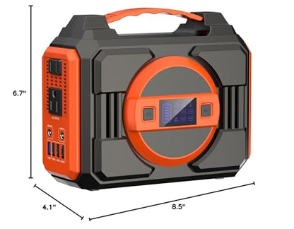 Portable Power Station Bank 300W Rated(600W Peak),220Wh Solar Powered Power Bank with 2 AC Outlet 110V Pure Sine Wave, 60000mAh Power Bank Lithium Battery Pack for Home Outdoor Camping Emergency