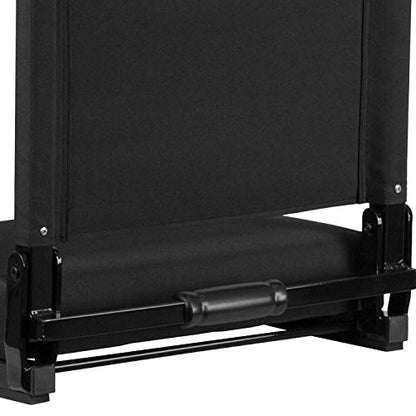 Flash Furniture Grandstand Portable Stadium Seat for Bleachers or Benches, Folding Padded Stadium Chair with Carrying Handle, 500 lb. Weight Capacity, Black
