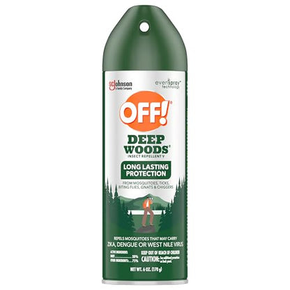 OFF! Deep Woods Insect Repellent Aerosol, Bug Spray with Long Lasting Protection from Mosquitoes and Ticks, 6 oz
